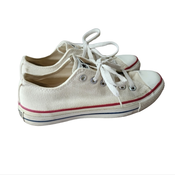 CONVERSE x VINTAGE Chuck taylor 80's white‎ low top sneakers USA Made men's 5 - Picture 11 of 16